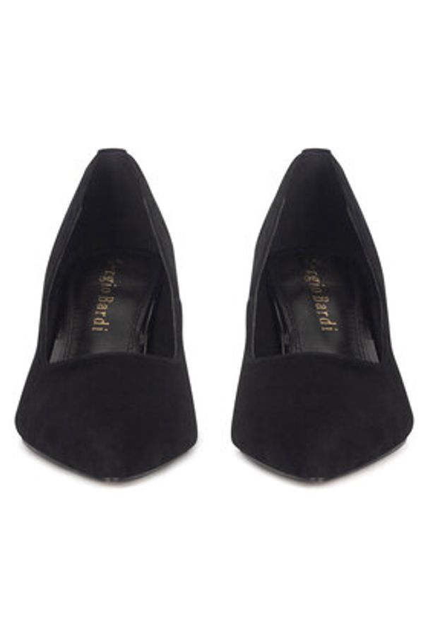 Sergio Bardi Czółenka WFA1935-1Z-SB Czarny. Kolor: czarny. Materiał: skóra, zamsz. Obcas: na szpilce