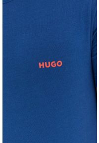 Hugo - HUGO t-shirt bawełniany 3-pack kolor niebieski z nadrukiem. Kolor: niebieski. Materiał: bawełna. Długość rękawa: krótki rękaw. Długość: krótkie. Wzór: nadruk #10