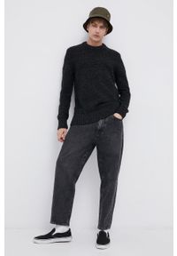 Superdry Sweter z domieszką wełny męski kolor czarny. Okazja: na co dzień. Kolor: czarny. Materiał: wełna. Długość rękawa: długi rękaw. Długość: długie. Wzór: ze splotem. Styl: casual #2