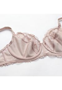 Intica - Biustonosz koronkowy push-up z efektem dekoltu Edda. Kolor: czerwony. Materiał: koronka. Rodzaj stanika: push-up. Wzór: koronka #7