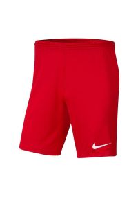 Spodenki piłkarskie męskie Nike Dry Park III treningowe szybkoschnące Dri Fit. Kolor: czerwony. Technologia: Dri-Fit (Nike). Sport: piłka nożna