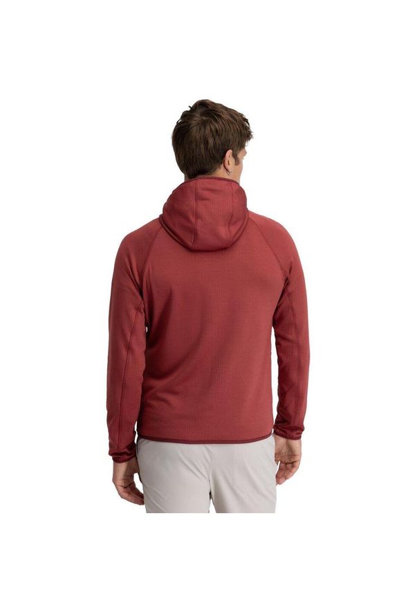 SIROKO - Męska lekka trekkingowa kurtka polarowa z kapturem Siroko Stride Maroon. Typ kołnierza: kaptur. Kolor: brązowy. Materiał: polar. Sport: turystyka piesza