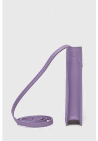 Patrizia Pepe torebka skórzana kolor fioletowy. Kolor: fioletowy. Materiał: skórzane. Rodzaj torebki: na ramię #4