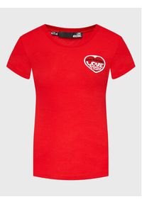 Love Moschino - LOVE MOSCHINO T-Shirt W4H1980E 1951 Czerwony Slim Fit. Kolor: czerwony. Materiał: bawełna #4