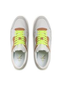 Calvin Klein Jeans Sneakersy Retro Runner Fluo Contrast YM0YM00619 Biały. Kolor: biały. Materiał: skóra #4