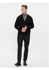 Calvin Klein Kardigan K10K112260 Czarny Regular Fit. Kolor: czarny. Materiał: wełna #3