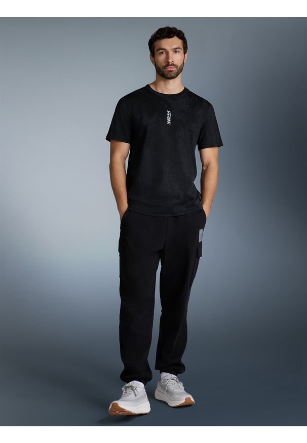 4f - 4F T-shirt regular z nadrukiem męski - czarny XL. Okazja: na co dzień. Kolor: czarny. Wzór: nadruk. Styl: casual