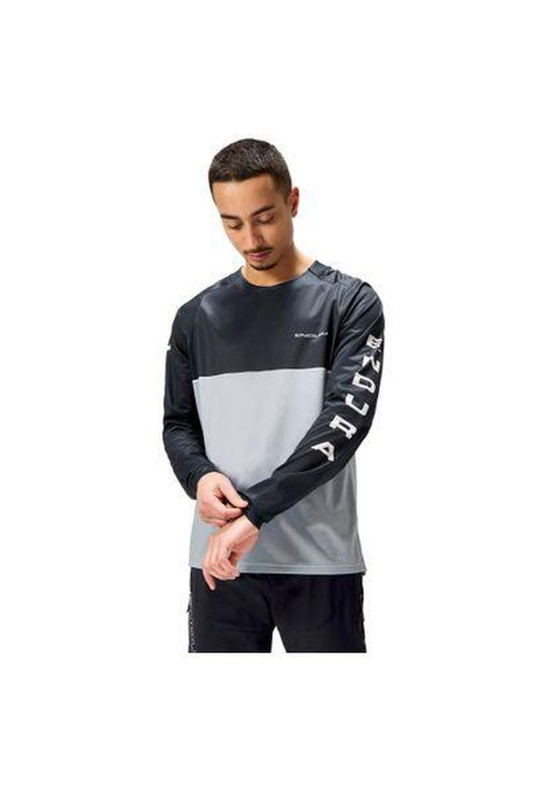 ENDURA - Longsleeve rowerowy męski Endura Core Printed. Kolor: różowy, szary, wielokolorowy, czarny. Długość rękawa: długi rękaw. Sport: kolarstwo