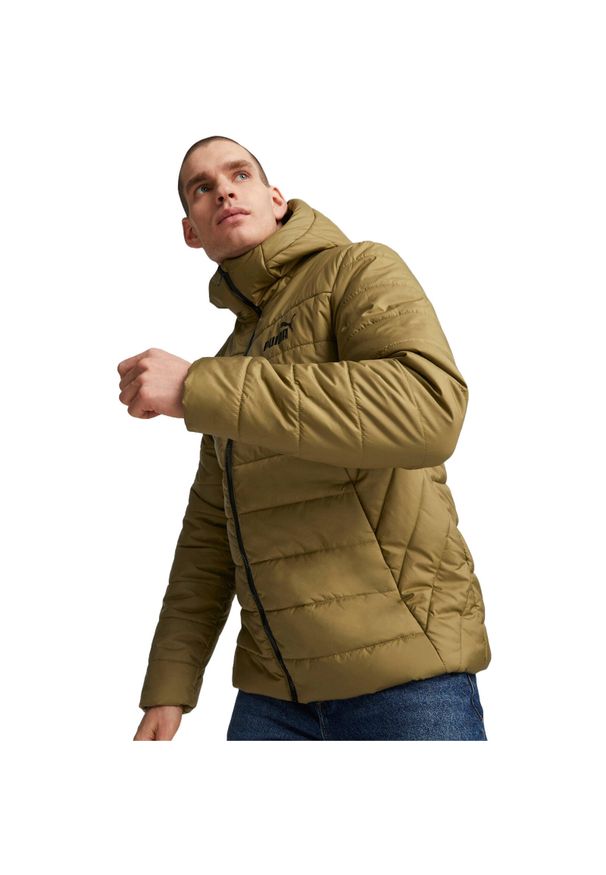 Kurtka Puma Essentials Padded Jacket, Mężczyźni. Kolor: brązowy. Materiał: poliester, materiał