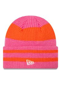 New Era Czapka Stripe Cuff Knit Beanie 60580763 Różowy. Kolor: różowy. Materiał: akryl, materiał