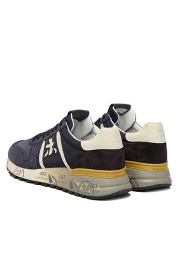 Premiata Sneakersy Lander Var 7702 Granatowy. Kolor: niebieski. Materiał: skóra