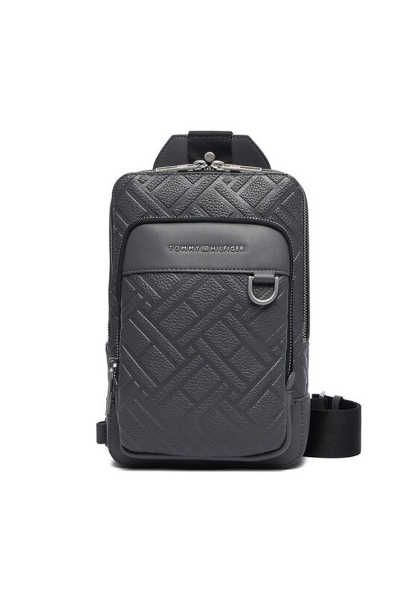 TOMMY HILFIGER - Tommy Hilfiger Saszetka Th Flag Slingpack AM0AM14430 Szary. Kolor: szary. Materiał: skóra