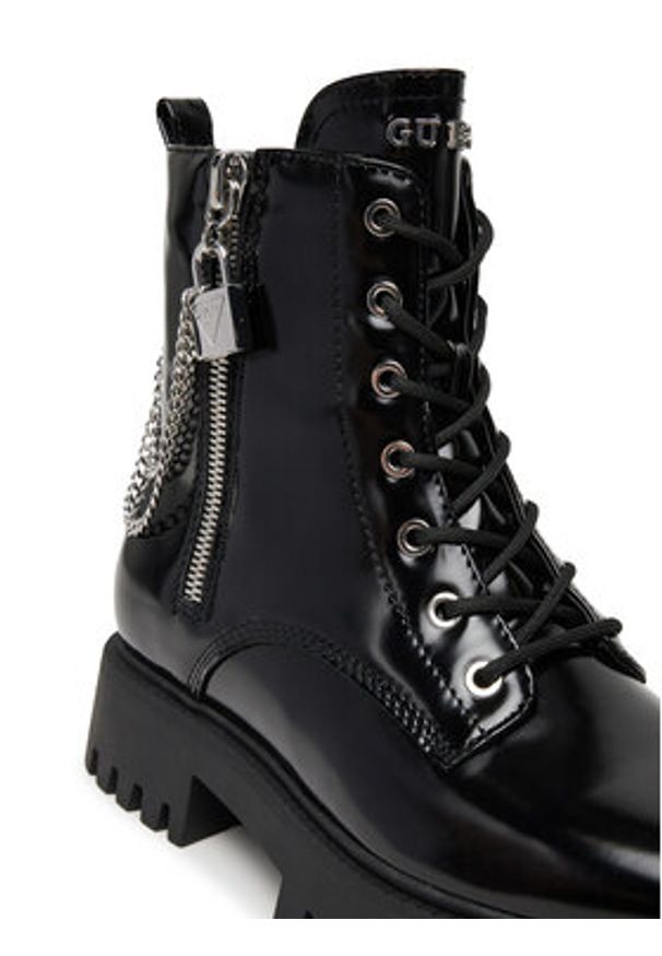 Guess Botki FLTFRO ELE10 Czarny. Kolor: czarny. Materiał: skóra