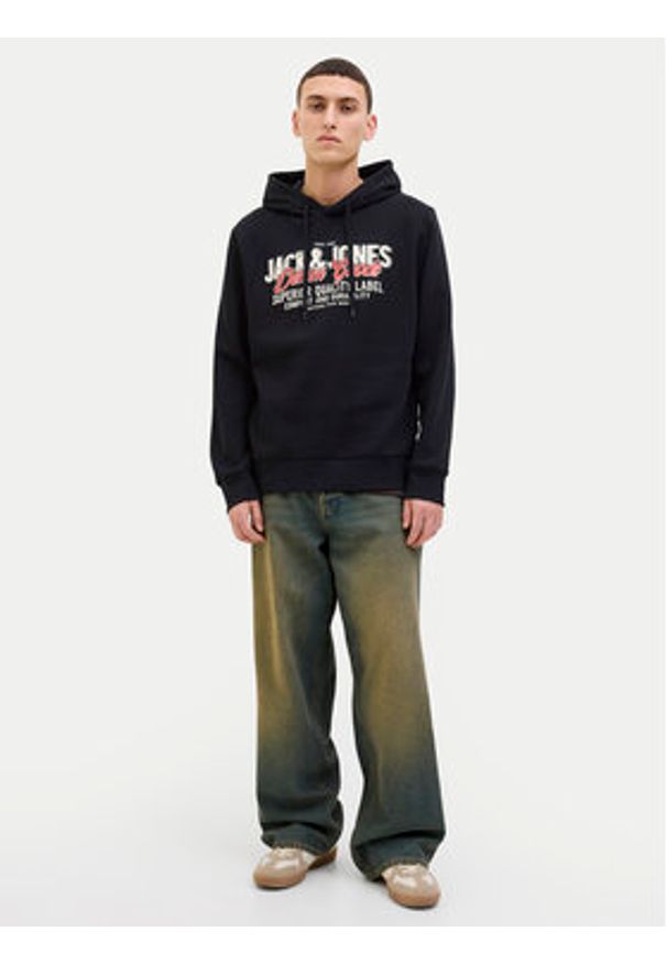 Jack & Jones Bluza Logo 12279649 Czarny Regular Fit. Kolor: czarny. Materiał: bawełna