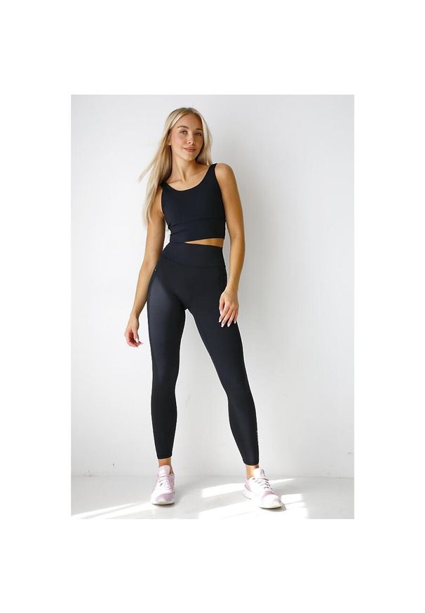 2SkIN - Legginsy czarne z wysokim stanem damskie 2skin Everyd. Stan: podwyższony. Kolor: czarny. Sport: fitness