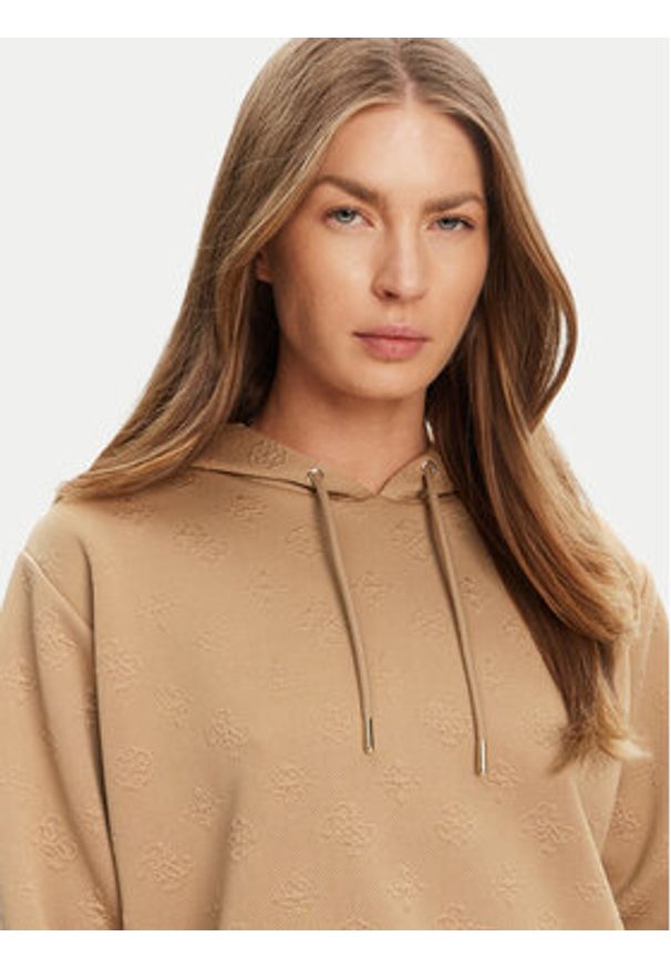 Guess Bluza V5YQ04 KBSL2 Beżowy Regular Fit. Kolor: beżowy. Materiał: syntetyk