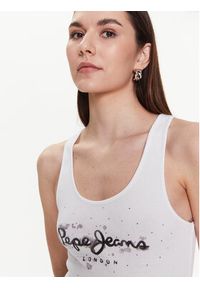 Pepe Jeans Top Ozella PL505474 Biały Regular Fit. Kolor: biały. Materiał: bawełna