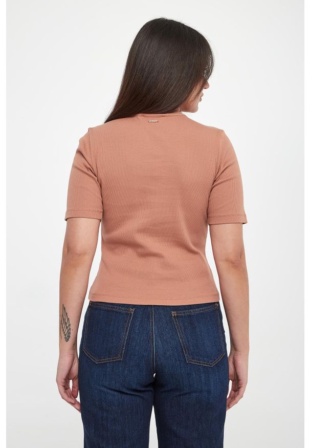 Twinset Milano - T-shirt damski z haftem TWINSET. Wzór: haft