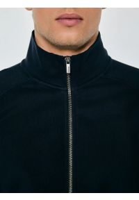 Big-Star - Bluza męska rozpinana granatowa Madorol 403. Typ kołnierza: kołnierzyk stójkowy, kaptur. Kolor: niebieski. Materiał: dzianina, jeans, żakard #2