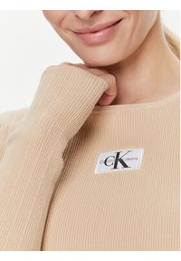 Calvin Klein Jeans Sweter Variegated J20J223233 Beżowy Slim Fit. Kolor: beżowy. Materiał: bawełna #3