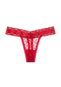 Intica - Stringi koronkowe z subtelnym wzorem na wyjątkowe okazje Izetta. Kolor: czerwony. Materiał: koronka. Wzór: koronka