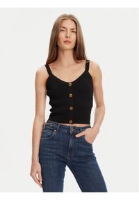 Guess Top W5YR10 Z0130 Czarny Regular Fit. Kolor: czarny. Materiał: syntetyk #1