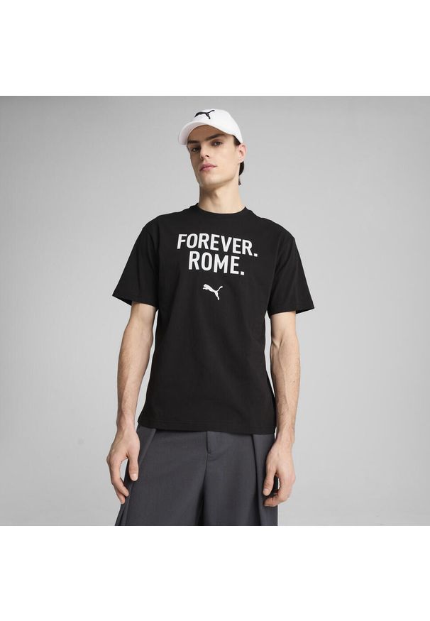 Puma - Męska koszulka Concept 2 Rome o luźnym kroju PUMA Black. Kolor: czarny. Sport: fitness