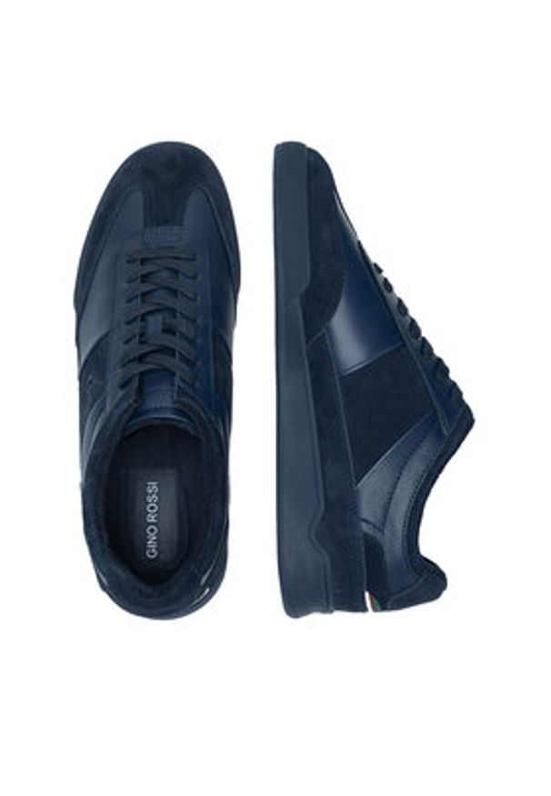 Gino Rossi Sneakersy CARLO-01 124AM Granatowy. Kolor: niebieski. Materiał: zamsz, skóra