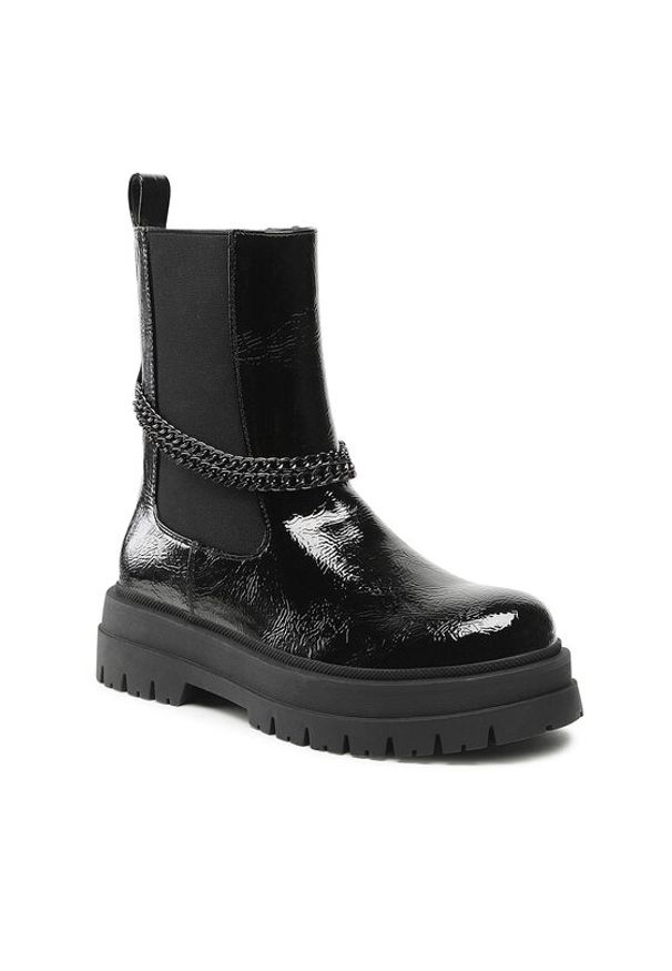 DeeZee Botki H13119-4 Czarny. Kolor: czarny. Materiał: skóra