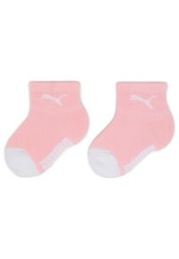 Puma Zestaw 2 par wysokich skarpet dziecięcych Baby Mini Cats Lifestyle Sock 2P 935478 Biały. Kolor: biały. Materiał: materiał, bawełna