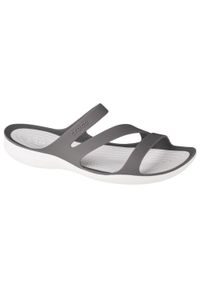 Klapki damskie Crocs Swiftwater Sandal W Smokewhite. Kolor: szary, biały, wielokolorowy. Materiał: syntetyk, materiał. Styl: sportowy