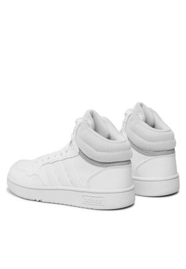Adidas - adidas Sneakersy Hoops 3.0 Mid K GW0401 Biały. Kolor: biały. Materiał: skóra