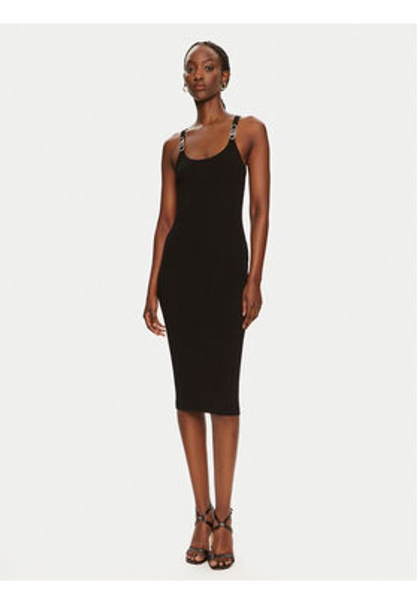 MICHAEL Michael Kors Sukienka dzianinowa MT482IL33D Czarny Slim Fit. Kolor: czarny. Materiał: wiskoza
