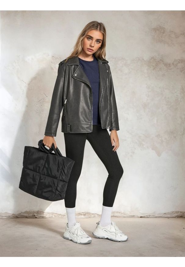 Sinsay - Koszulka z efektem sprania - niebieski. Kolor: niebieski