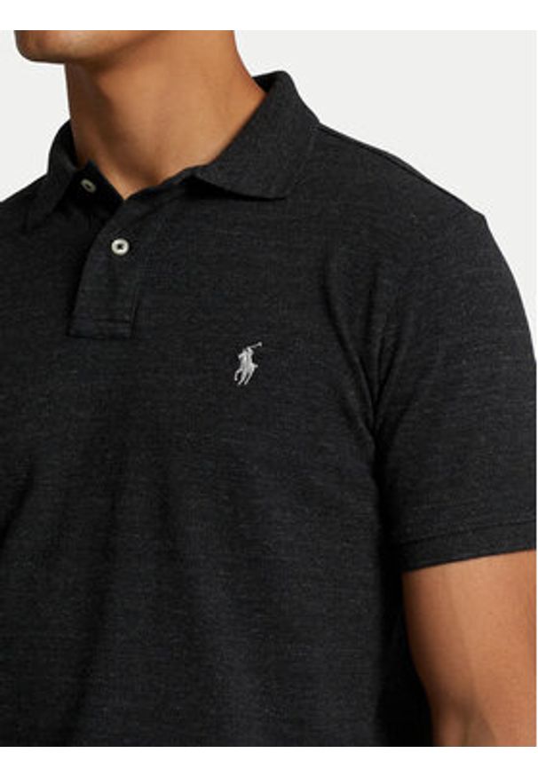 Polo Ralph Lauren Polo 710680784011 Czarny Custom Slim Fit. Typ kołnierza: polo. Kolor: czarny. Materiał: bawełna