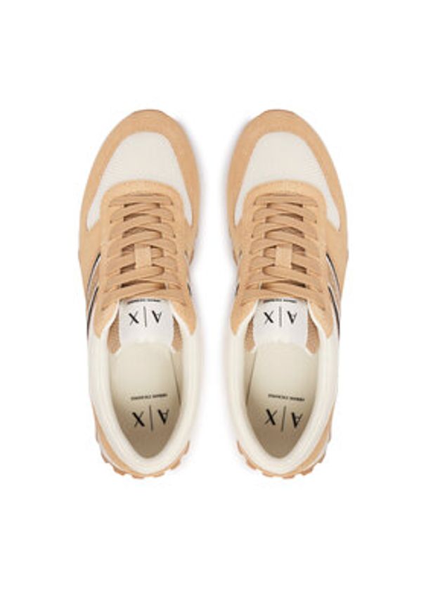 Armani Exchange Sneakersy XW002229 AF21431 MZ434 Beżowy. Kolor: beżowy. Materiał: zamsz, skóra