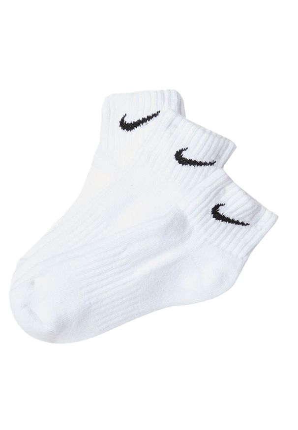 Nike - Bawełniane Skarpetki Unisex Dla Dorosłych Value Quarter (zestaw 3 Sztuk). Kolor: biały. Materiał: bawełna. Sport: turystyka piesza
