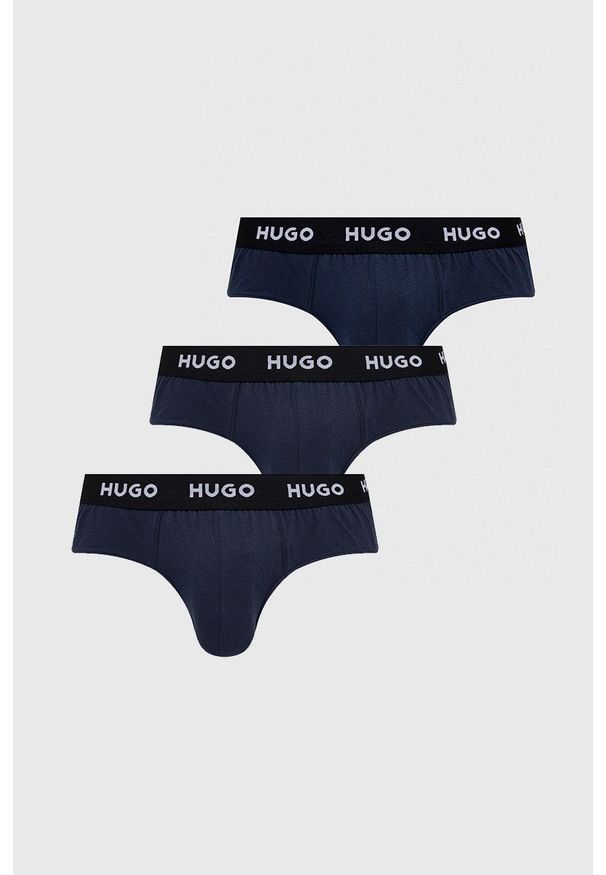 Hugo - HUGO slipy (3-pack) męskie kolor granatowy. Kolor: niebieski