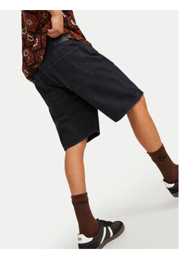 Jack & Jones Szorty jeansowe Tony 12249068 Czarny Loose Fit. Kolor: czarny. Materiał: bawełna