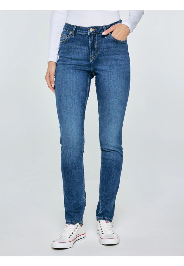 Big-Star - Jeansy damskie z wysokim stanem niebieskie Katrina High Waist 470. Stan: podwyższony. Kolor: niebieski