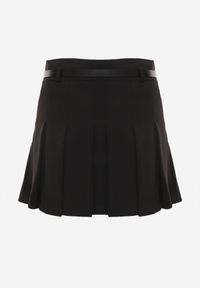 Renee - Czarna Spódnica Plisowana z Wiskozą i Paskiem Semivirae. Okazja: na spotkanie biznesowe, na co dzień. Kolor: czarny. Materiał: wiskoza. Styl: elegancki, biznesowy, klasyczny, casual #6