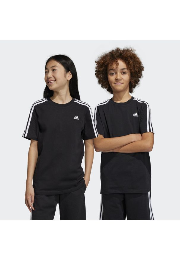 Adidas - Essentials 3-Stripes Cotton Tee. Kolor: biały, wielokolorowy, czarny
