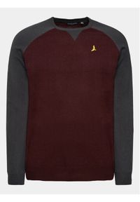Brave Soul Sweter MK-230HIGGS Bordowy Regular Fit. Kolor: czerwony. Materiał: wiskoza