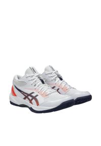 Buty męskie do siatkówki Asics Gel-Task MT 4. Kolor: pomarańczowy, biały, wielokolorowy, niebieski. Materiał: guma, materiał, tkanina, syntetyk. Sport: siatkówka