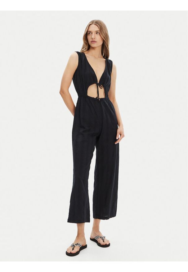 Roxy Kombinezon ERJX603446 Czarny Regular Fit. Kolor: czarny. Materiał: bawełna