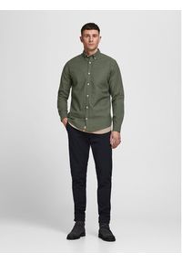 Jack & Jones - Jack&Jones Koszula 12182486 Zielony Slim Fit. Kolor: zielony. Materiał: bawełna