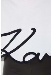 Karl Lagerfeld t-shirt bawełniany kolor biały. Kolor: biały. Materiał: bawełna. Wzór: aplikacja #5