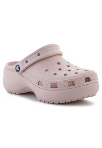 Klapki Crocs Classic Platform Clog W 206750-6UR różowe. Okazja: na co dzień. Kolor: różowy. Materiał: materiał. Obcas: na platformie. Styl: casual, klasyczny