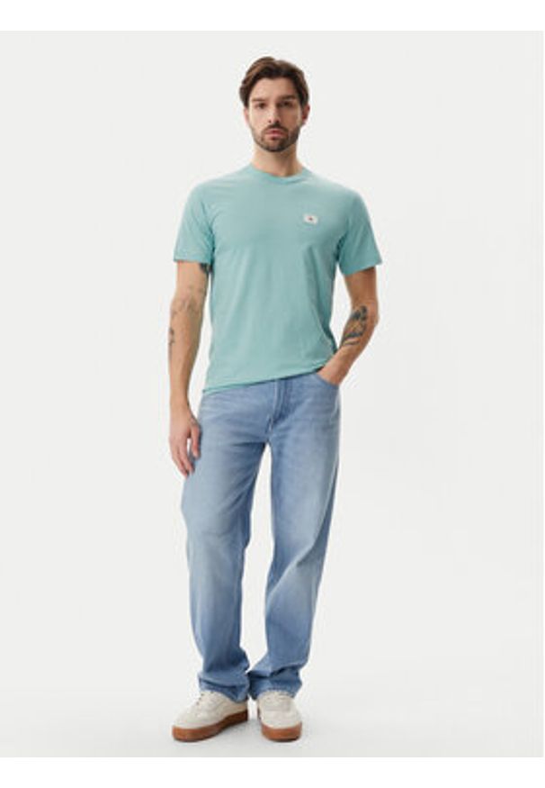 Calvin Klein Jeans T-Shirt J30J327100 Błękitny Regular Fit. Kolor: niebieski. Materiał: bawełna