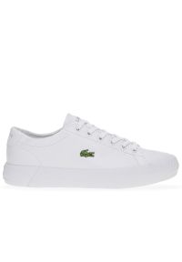 Buty Lacoste Vulcanized 741CFA0020-21G - białe. Okazja: na co dzień. Zapięcie: sznurówki. Kolor: biały. Materiał: guma, skóra. Szerokość cholewki: normalna. Wzór: aplikacja
